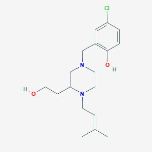 molecular formula C18H27ClN2O2 B5968500 4-chloro-2-{[3-(2-hydroxyethyl)-4-(3-methyl-2-buten-1-yl)-1-piperazinyl]methyl}phenol 