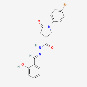 molecular formula C18H16BrN3O3 B5968509 1-(4-bromophenyl)-N'-(2-hydroxybenzylidene)-5-oxo-3-pyrrolidinecarbohydrazide 