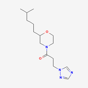 molecular formula C15H26N4O2 B5968511 2-(4-methylpentyl)-4-[3-(1H-1,2,4-triazol-1-yl)propanoyl]morpholine 