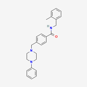 molecular formula C26H29N3O B5968518 N-(2-methylbenzyl)-4-[(4-phenyl-1-piperazinyl)methyl]benzamide 
