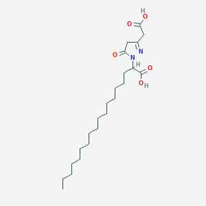 molecular formula C23H40N2O5 B5968523 2-[3-(carboxymethyl)-5-oxo-4,5-dihydro-1H-pyrazol-1-yl]octadecanoic acid 