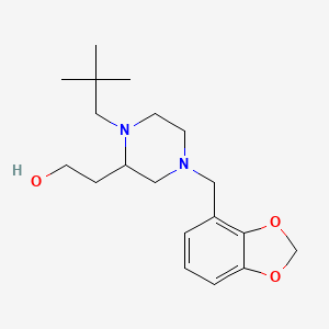 molecular formula C19H30N2O3 B5968551 2-[4-(1,3-benzodioxol-4-ylmethyl)-1-(2,2-dimethylpropyl)-2-piperazinyl]ethanol 