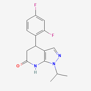 molecular formula C15H15F2N3O B5968554 4-(2,4-difluorophenyl)-1-isopropyl-1,4,5,7-tetrahydro-6H-pyrazolo[3,4-b]pyridin-6-one 