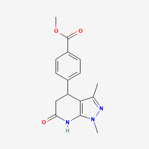 molecular formula C16H17N3O3 B5968587 methyl 4-(1,3-dimethyl-6-oxo-4,5,6,7-tetrahydro-1H-pyrazolo[3,4-b]pyridin-4-yl)benzoate 
