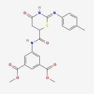 molecular formula C22H21N3O6S B5968602 dimethyl 5-[({2-[(4-methylphenyl)amino]-4-oxo-5,6-dihydro-4H-1,3-thiazin-6-yl}carbonyl)amino]isophthalate 