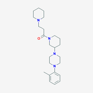 molecular formula C24H38N4O B5968636 1-(2-methylphenyl)-4-{1-[3-(1-piperidinyl)propanoyl]-3-piperidinyl}piperazine 
