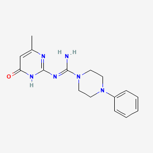molecular formula C16H20N6O B5968645 N-(4-methyl-6-oxo-1,6-dihydro-2-pyrimidinyl)-4-phenyl-1-piperazinecarboximidamide 