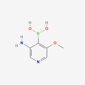 molecular formula C6H9BN2O3 B596865 (3-Amino-5-methoxypyridin-4-yl)boronic acid CAS No. 1264140-10-4