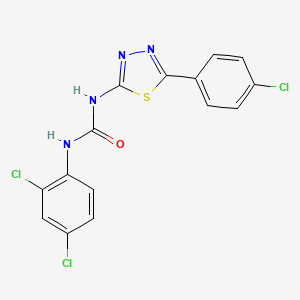 molecular formula C15H9Cl3N4OS B5968656 N-[5-(4-chlorophenyl)-1,3,4-thiadiazol-2-yl]-N'-(2,4-dichlorophenyl)urea 