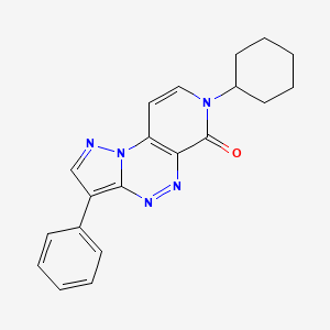 molecular formula C20H19N5O B5968676 7-cyclohexyl-3-phenylpyrazolo[5,1-c]pyrido[4,3-e][1,2,4]triazin-6(7H)-one 
