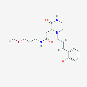 molecular formula C21H31N3O4 B5968682 N-(3-ethoxypropyl)-2-{1-[(2E)-3-(2-methoxyphenyl)-2-propen-1-yl]-3-oxo-2-piperazinyl}acetamide 