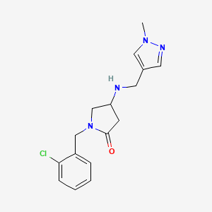 molecular formula C16H19ClN4O B5968692 1-(2-chlorobenzyl)-4-{[(1-methyl-1H-pyrazol-4-yl)methyl]amino}-2-pyrrolidinone 