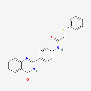 N-[4-(4-oxo-3,4-dihydro-2-quinazolinyl)phenyl]-2-(phenylthio)acetamide