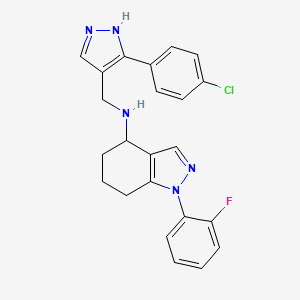 N-{[3-(4-chlorophenyl)-1H-pyrazol-4-yl]methyl}-1-(2-fluorophenyl)-4,5,6,7-tetrahydro-1H-indazol-4-amine