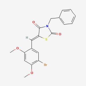 molecular formula C19H16BrNO4S B5968710 3-benzyl-5-(5-bromo-2,4-dimethoxybenzylidene)-1,3-thiazolidine-2,4-dione 