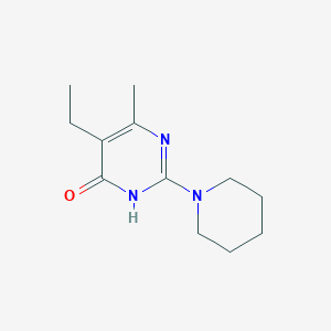 molecular formula C12H19N3O B5968729 5-ethyl-6-methyl-2-(1-piperidinyl)-4(3H)-pyrimidinone 