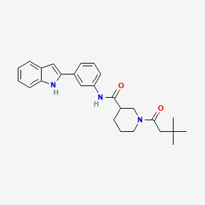 molecular formula C26H31N3O2 B5968778 1-(3,3-dimethylbutanoyl)-N-[3-(1H-indol-2-yl)phenyl]-3-piperidinecarboxamide 