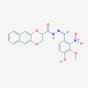 N'-(4-hydroxy-3-methoxy-2-nitrobenzylidene)-2,3-dihydronaphtho[2,3-b][1,4]dioxine-2-carbohydrazide