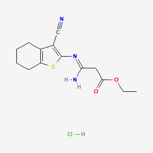 molecular formula C14H18ClN3O2S B5968809 ethyl 3-amino-3-[(3-cyano-4,5,6,7-tetrahydro-1-benzothien-2-yl)imino]propanoate hydrochloride 