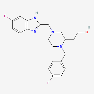 2-[4-[(6-fluoro-1H-benzimidazol-2-yl)methyl]-1-(4-fluorobenzyl)-2-piperazinyl]ethanol