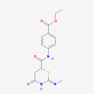 ethyl 4-({[2-(methylamino)-4-oxo-5,6-dihydro-4H-1,3-thiazin-6-yl]carbonyl}amino)benzoate