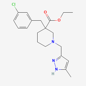ethyl 3-(3-chlorobenzyl)-1-[(3-methyl-1H-pyrazol-5-yl)methyl]-3-piperidinecarboxylate