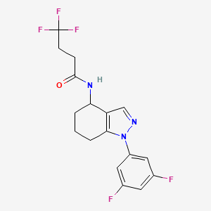 molecular formula C17H16F5N3O B5968876 N-[1-(3,5-difluorophenyl)-4,5,6,7-tetrahydro-1H-indazol-4-yl]-4,4,4-trifluorobutanamide 