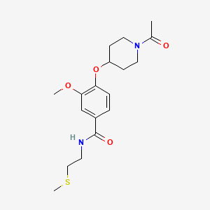 4-[(1-acetyl-4-piperidinyl)oxy]-3-methoxy-N-[2-(methylthio)ethyl]benzamide