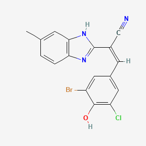 3-(3-bromo-5-chloro-4-hydroxyphenyl)-2-(5-methyl-1H-benzimidazol-2-yl)acrylonitrile