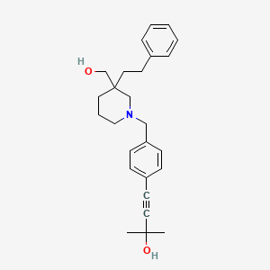 molecular formula C26H33NO2 B5968962 4-(4-{[3-(hydroxymethyl)-3-(2-phenylethyl)-1-piperidinyl]methyl}phenyl)-2-methyl-3-butyn-2-ol 