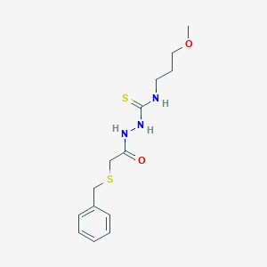 molecular formula C14H21N3O2S2 B5968987 2-[(benzylthio)acetyl]-N-(3-methoxypropyl)hydrazinecarbothioamide 