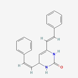 molecular formula C20H18N2O B5969012 4,6-bis(2-phenylvinyl)-1,6-dihydro-2-pyrimidinol 