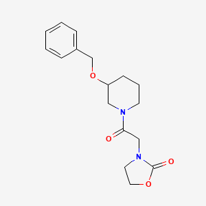molecular formula C17H22N2O4 B5969022 3-{2-[3-(benzyloxy)-1-piperidinyl]-2-oxoethyl}-1,3-oxazolidin-2-one 