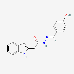N'-(4-hydroxybenzylidene)-2-(1H-indol-2-yl)acetohydrazide