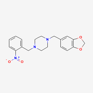 1-(1,3-benzodioxol-5-ylmethyl)-4-(2-nitrobenzyl)piperazine