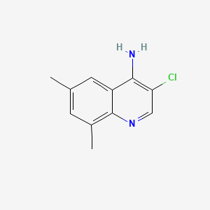 molecular formula C11H11ClN2 B596907 3-Chloro-6,8-dimethylquinolin-4-amine CAS No. 1208941-89-2