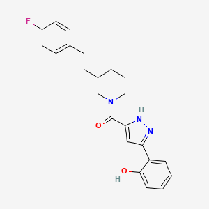 2-[5-({3-[2-(4-fluorophenyl)ethyl]-1-piperidinyl}carbonyl)-1H-pyrazol-3-yl]phenol