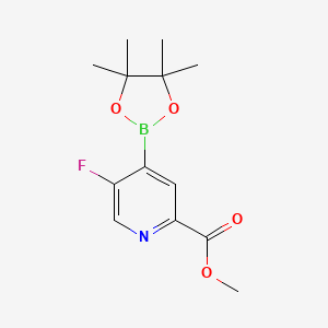 molecular formula C13H17BFNO4 B596908 Methyl 5-fluoro-4-(4,4,5,5-tetraMethyl-1,3,2-dioxaborolan-2-yl)picolinate CAS No. 1218790-18-1