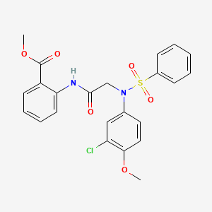 molecular formula C23H21ClN2O6S B5969106 methyl 2-{[N-(3-chloro-4-methoxyphenyl)-N-(phenylsulfonyl)glycyl]amino}benzoate 