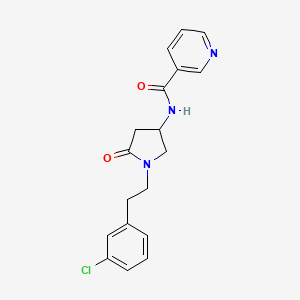 N-{1-[2-(3-chlorophenyl)ethyl]-5-oxo-3-pyrrolidinyl}nicotinamide