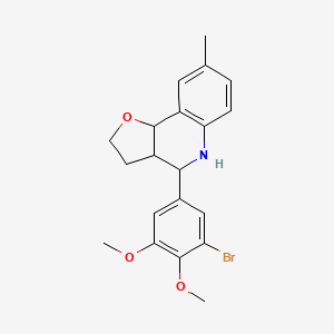 molecular formula C20H22BrNO3 B5969162 4-(3-bromo-4,5-dimethoxyphenyl)-8-methyl-2,3,3a,4,5,9b-hexahydrofuro[3,2-c]quinoline 