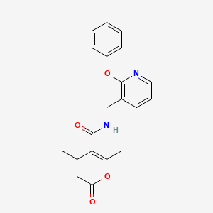 4,6-dimethyl-2-oxo-N-[(2-phenoxy-3-pyridinyl)methyl]-2H-pyran-5-carboxamide