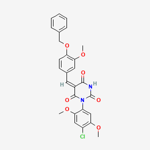 5-[4-(benzyloxy)-3-methoxybenzylidene]-1-(4-chloro-2,5-dimethoxyphenyl)-2,4,6(1H,3H,5H)-pyrimidinetrione