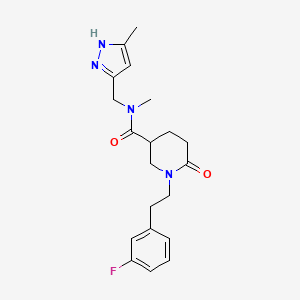 1-[2-(3-fluorophenyl)ethyl]-N-methyl-N-[(5-methyl-1H-pyrazol-3-yl)methyl]-6-oxo-3-piperidinecarboxamide