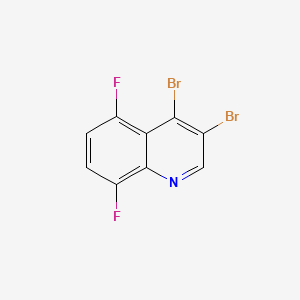 molecular formula C9H3Br2F2N B596923 3,4-Dibromo-5,8-difluoroquinoline CAS No. 1210967-04-6