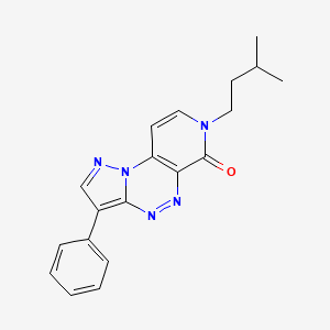 molecular formula C19H19N5O B5969231 7-(3-methylbutyl)-3-phenylpyrazolo[5,1-c]pyrido[4,3-e][1,2,4]triazin-6(7H)-one 