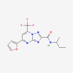 molecular formula C15H14F3N5O2 B5969239 N-(sec-butyl)-5-(2-furyl)-7-(trifluoromethyl)[1,2,4]triazolo[1,5-a]pyrimidine-2-carboxamide 