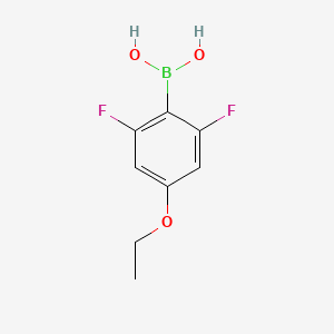 molecular formula C8H9BF2O3 B596925 (4-エトキシ-2,6-ジフルオロフェニル)ボロン酸 CAS No. 1310403-94-1