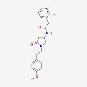 molecular formula C22H26N2O3 B5969258 N-{1-[2-(4-methoxyphenyl)ethyl]-5-oxo-3-pyrrolidinyl}-2-(2-methylphenyl)acetamide 