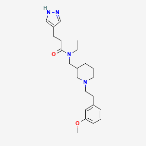 N-ethyl-N-({1-[2-(3-methoxyphenyl)ethyl]-3-piperidinyl}methyl)-3-(1H-pyrazol-4-yl)propanamide